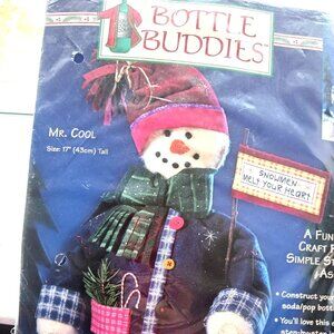 Vintage 1997 Dimensions Bottle Buddies Kit Snowman #62124 New Made in USA